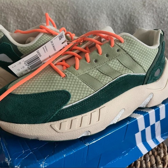 Adidas ZX 22 Boost in Green and Neon Orange